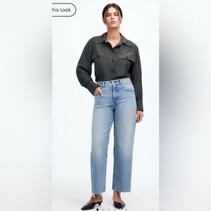 NWT Madewell the Perfect Vintage Wide Leg Crop Jeans